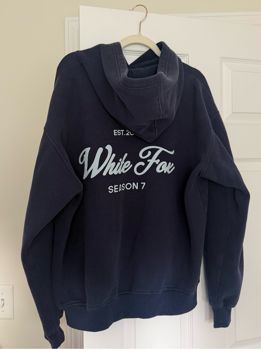 White Fox Navy Trendy Hoodie